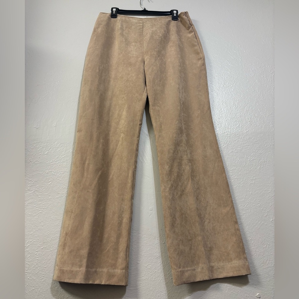 Spanner Tan suede wide leg trousers